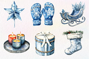 Silver Christmas Watercolor Clipart, an Illustration by Dream Creation (Thumbnail 3 of 7)