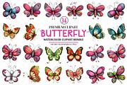 Watercolor Butterfly Clipart Bundle, an Illustration by cherrydesign (Thumbnail 1 of 4)