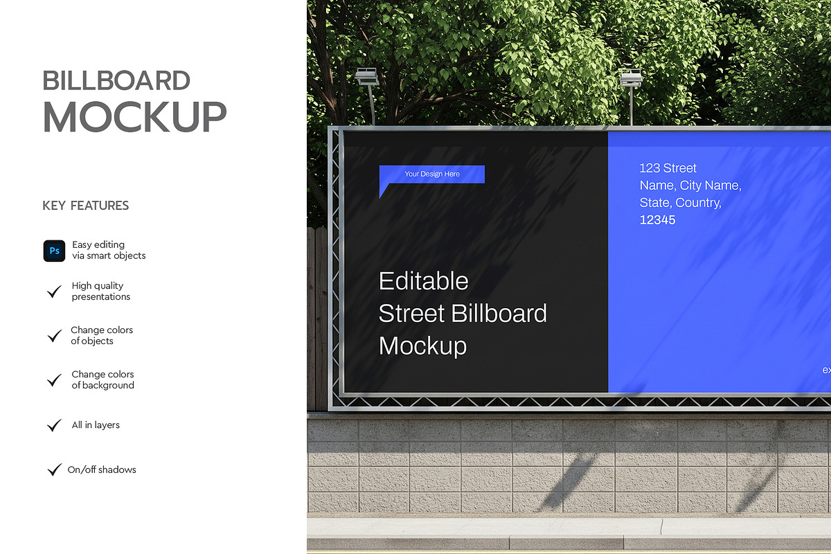 Editable Street Billboard Mockup, an Advertising Mockup by graphypix (Photo 2 of 4)
