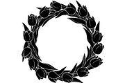 Floral Heart Circle WreathBlack Set, a Seasonal Illustration by Designer_Momina (Thumbnail 6 of 18)