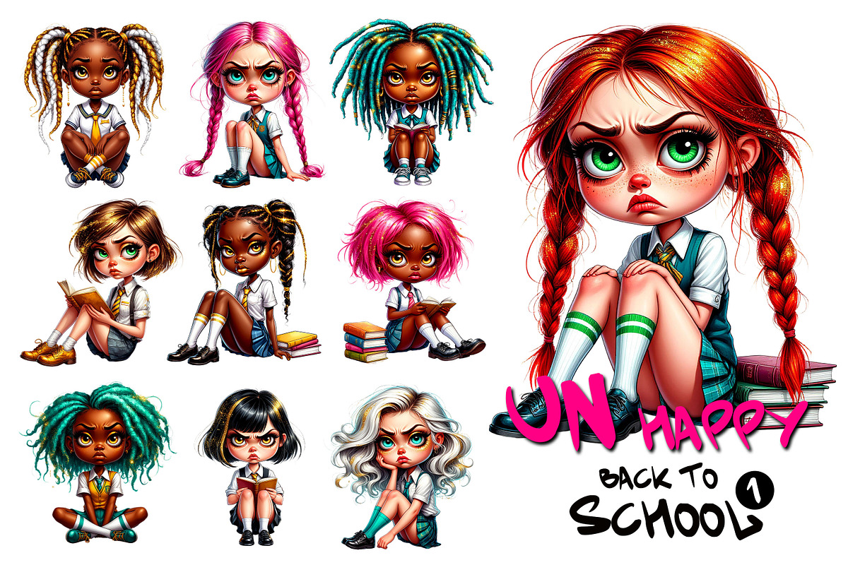 Back to school clipart unhappy, an Object Graphic by JuliaStarArt-FantasyHome (Photo 6 of 12)
