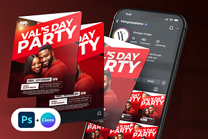 Red Digital Valentine's Day Flyer, a Social Media Template by Vintage Impressions