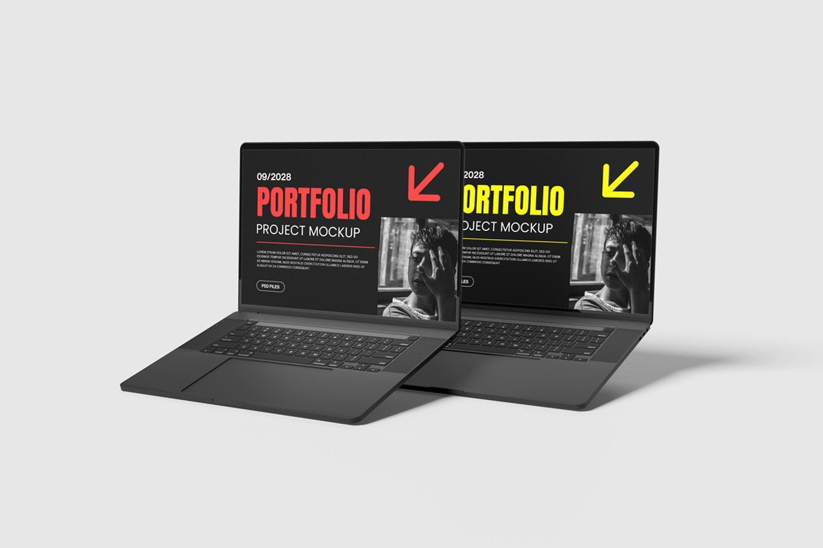 High Resolution Laptop Screen Mockup, a Wearable Device Mockup by AndikaGraphic (Photo 2 of 5)