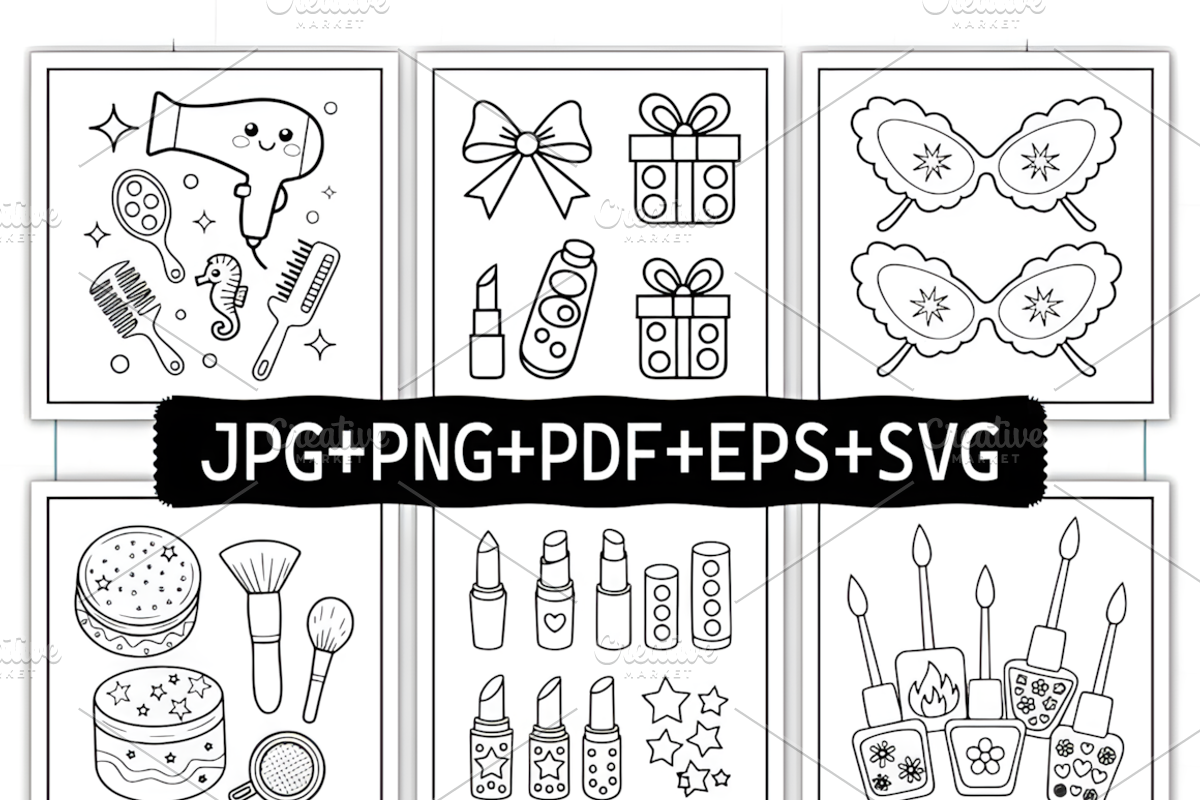 Beauty Stuff Coloring Book, a Decorative Illustration by Design Station (Photo 2 of 7)