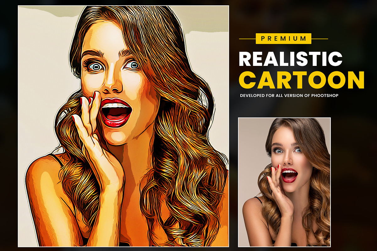 Premium Cartoon Painting, an Action Add-On by U_Design (Photo 10 of 10)