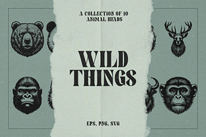 Wild Things - Animal Heads, an Animal Illustration by elliazidi.designs