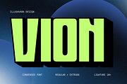 Vion - Modern Condensed Extrude Logo, a Sans Serif Font by Illushvara Design (Thumbnail 1 of 11)