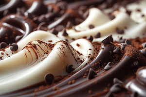 A scrumptious display of smooth chocolate textures in rich dark,, a Food & Drink Photo by ImageMir