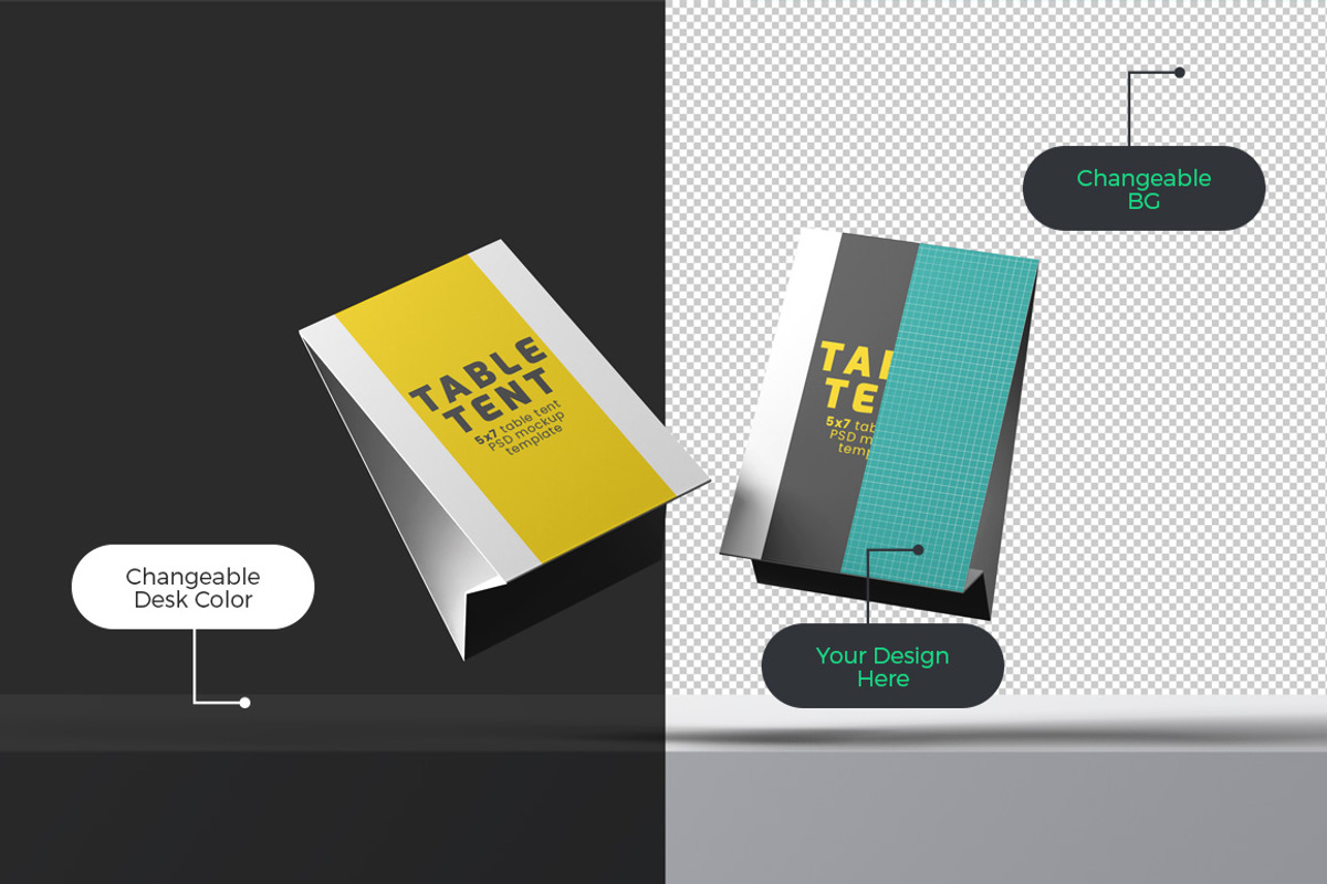 Table Tent Mockup Set, a Print Template by Modern Studio (Photo 2 of 8)
