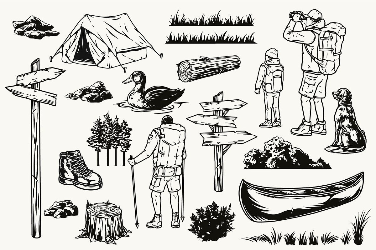 Retro Camping illustrations, an Animal Illustration by DGIM studio (Photo 7 of 12)