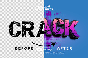 Crack Text Effect 3D Style