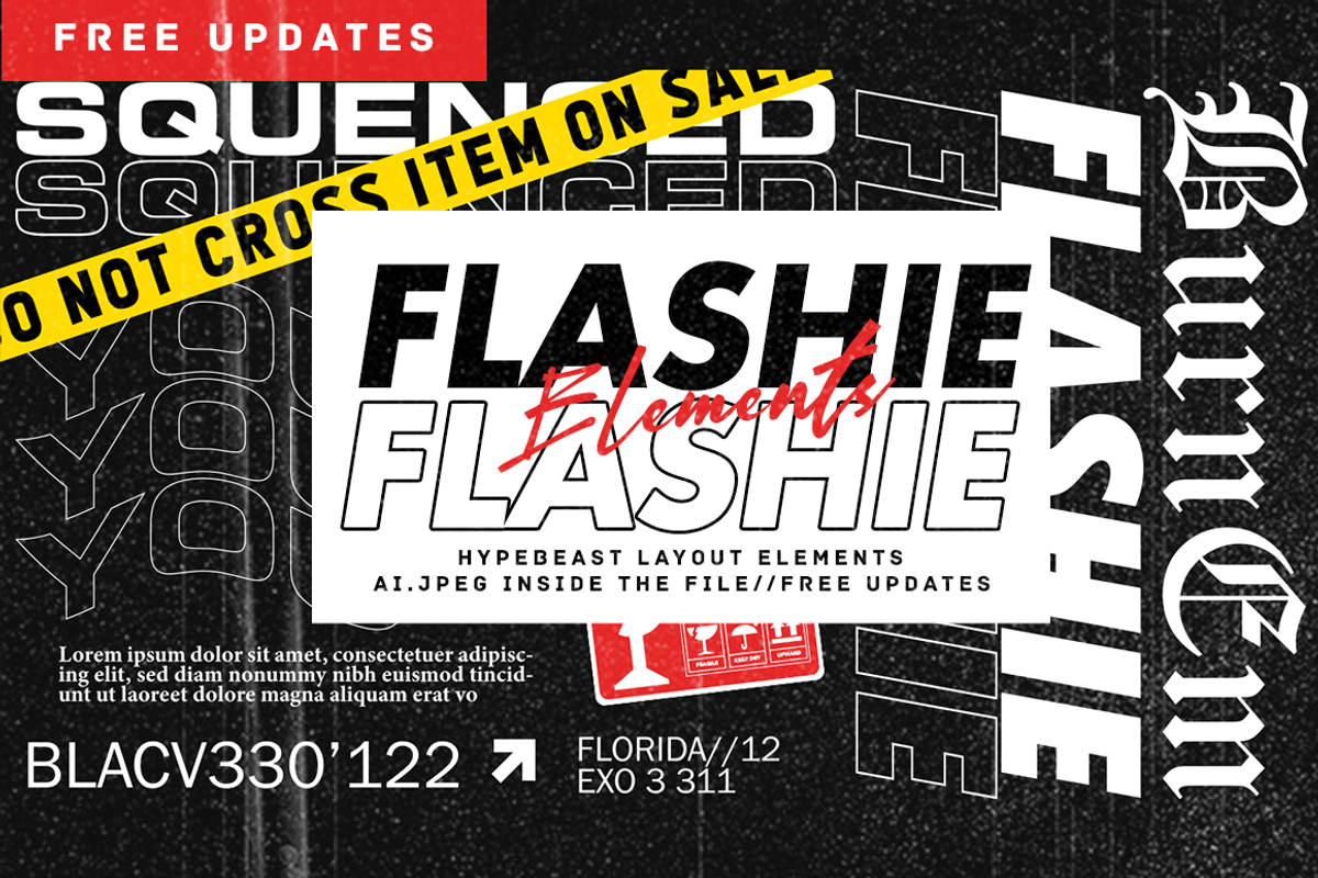 Flashie Hypbeast Element Set, an Object Graphic by Creathift (Photo 1 of 6)
