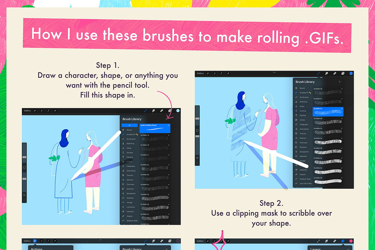 Illustration Brush Pack, a Brush Add-On by LydiahillIlustration (Photo 7 of 9)