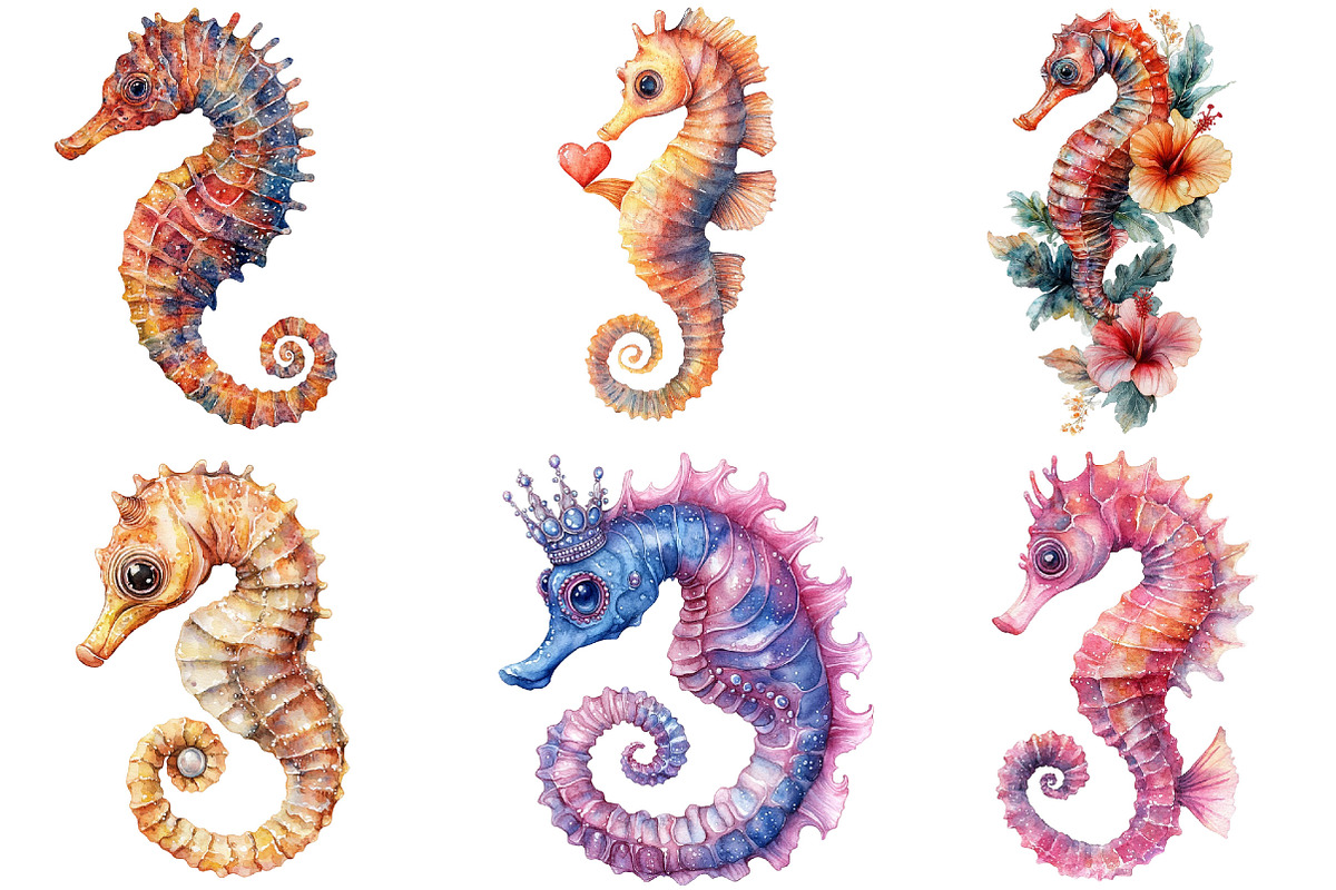 Magical Seahorse Ocean Art Bundle, an Illustration by Pixels.Craft (Photo 2 of 7)
