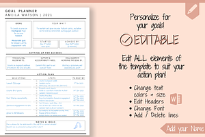 Editable Goal Planner Templates