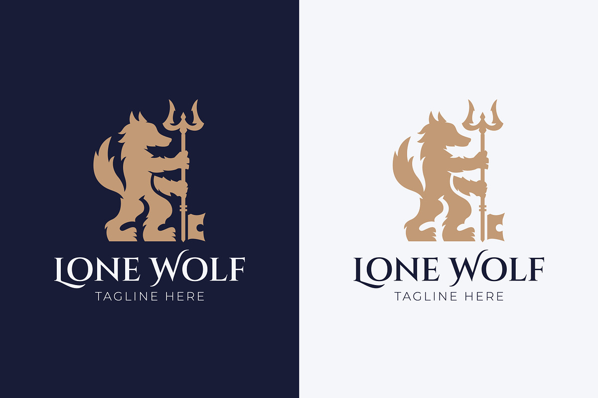Lone Wolf Logo with Trident Key, a Branding & Logo Template by Signatoro (Photo 1 of 3)