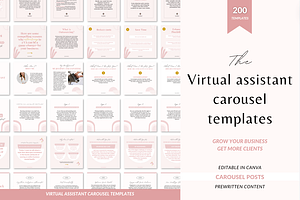 Virtual assistant carousel templates