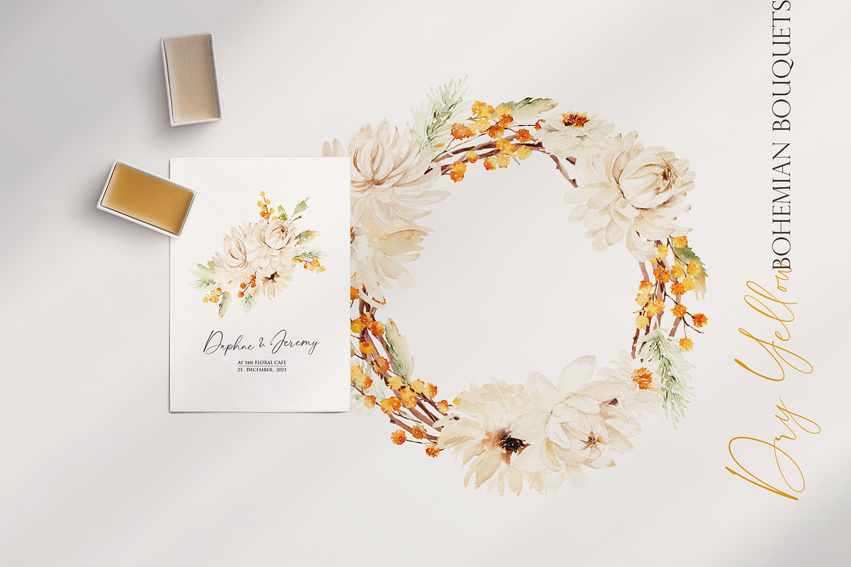 Watercolor flower - Dry Yellow, an Illustration by Beigetime (Photo 6 of 9)