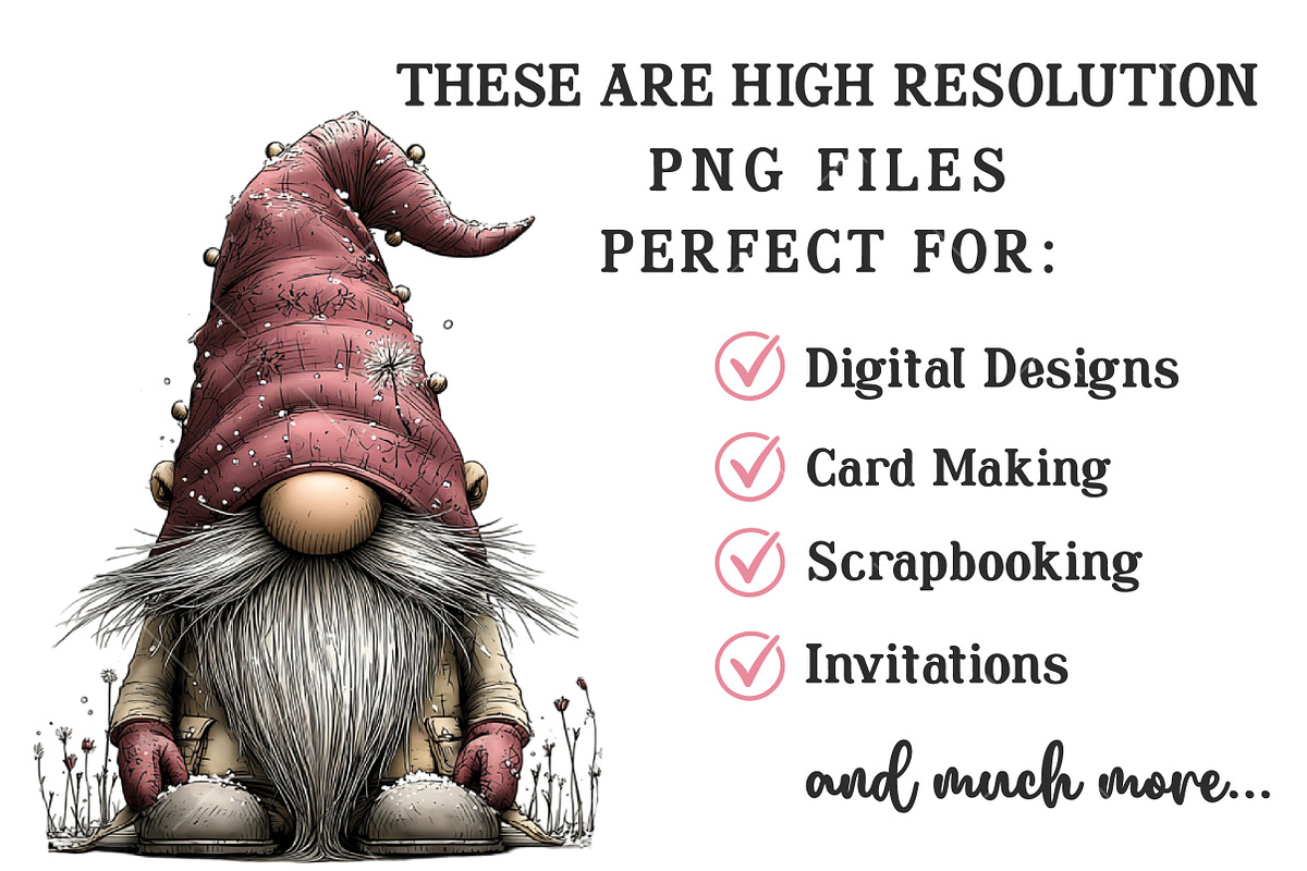 Christmas Whimsical Gnome Clipart, an Illustration by OK Design (Photo 4 of 6)