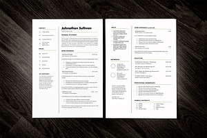 Word A4 CV Resume & Business Card