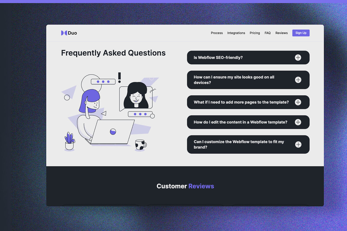 Duo - Webflow Template for Startups preview 3