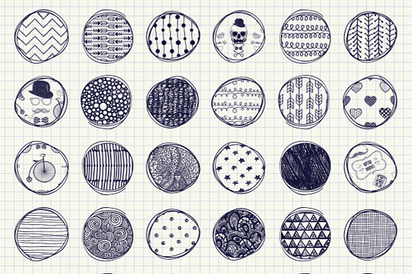 32 Pen Drawing Seamless Patterns preview 2