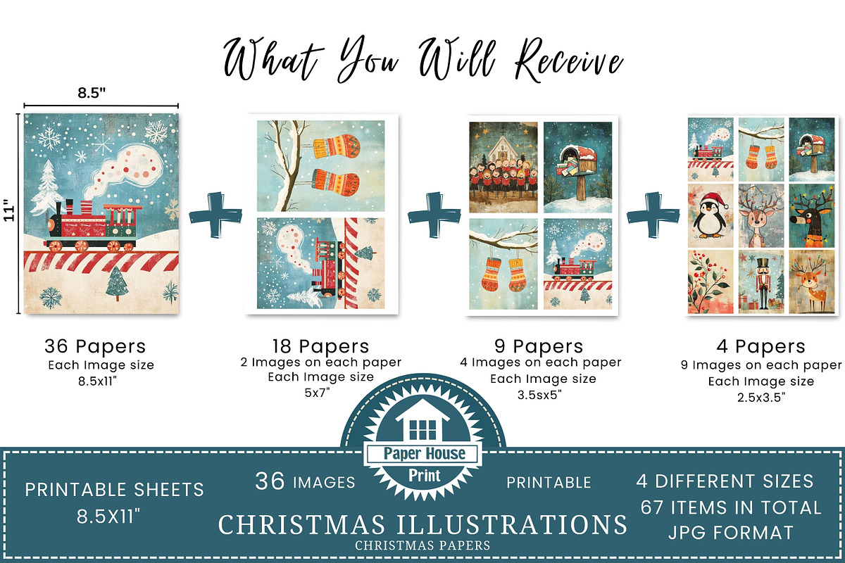 Whimsical Cute Christmas Papers, an Illustration by NiiiNArt (Photo 2 of 8)