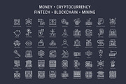 Cryptocurrency Mining Industry Icons, an Outline Icon by Nuburu (Thumbnail 1 of 3)