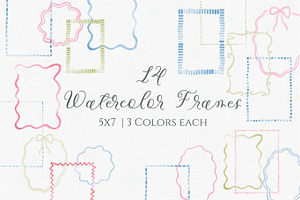 Cute Watercolor Borders & Frames