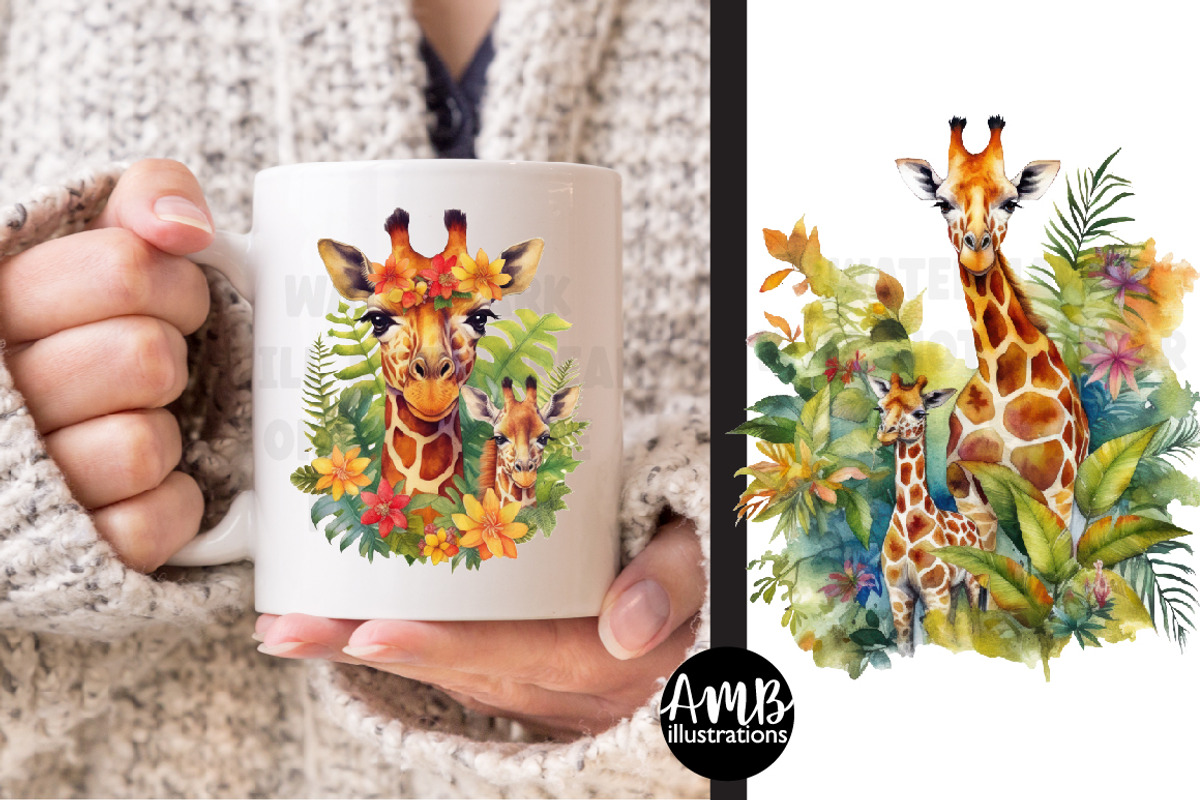 Gorgeous Giraffes clipart, an Animal Illustration by AMBillustrations (Photo 2 of 5)