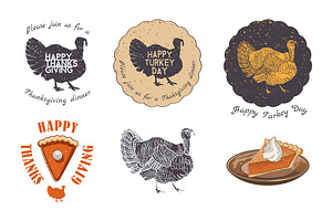 Thanksgiving Day design elements