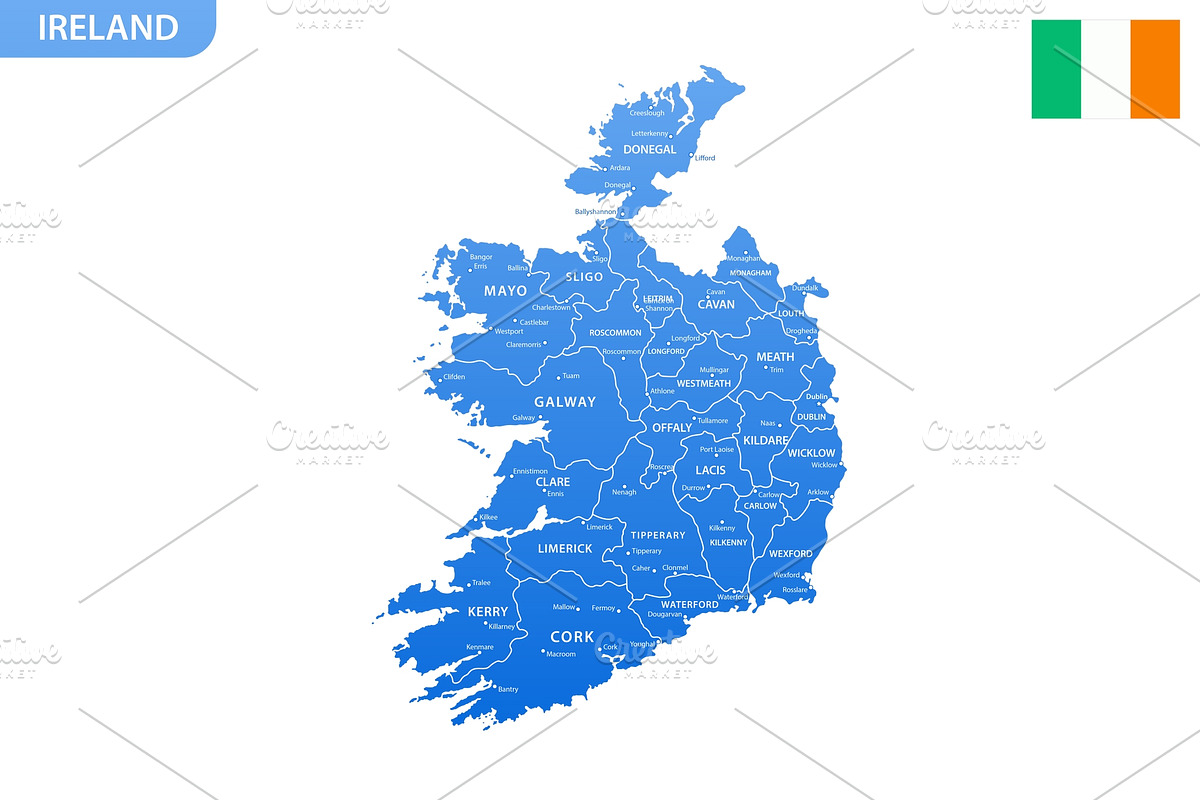Detailed map of Ireland, an Education Illustration by Vector Shop (Photo 3 of 5)