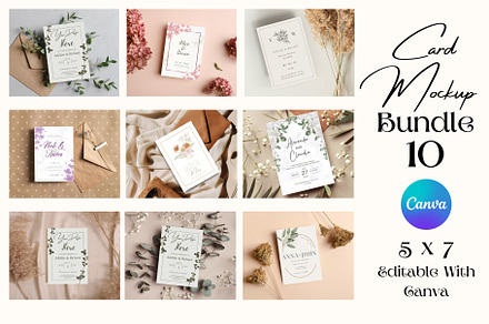 Invitation 5x7 Card Mockup Bundle