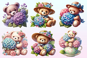 Teddy Bear with Hydrangeas Bundle, a Graphic by CitraGraphics (Thumbnail 2 of 4)