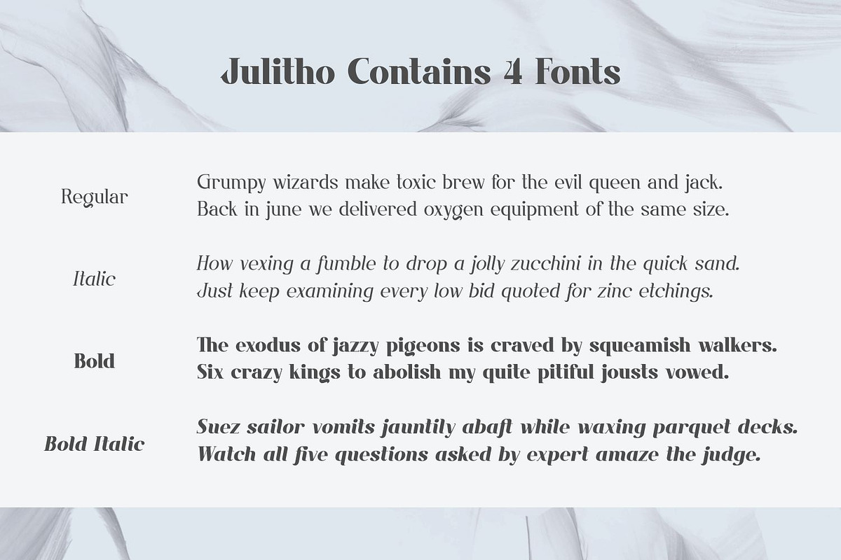 Julitho Fonts Family, a Serif Font by Asenbayu (Photo 5 of 13)