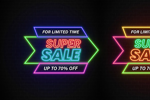 Sale Promotions Vector Neon Bundle