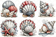 Whimsical Silver Summer Seashell, an Illustration by Black Bird Studio (Thumbnail 4 of 5)