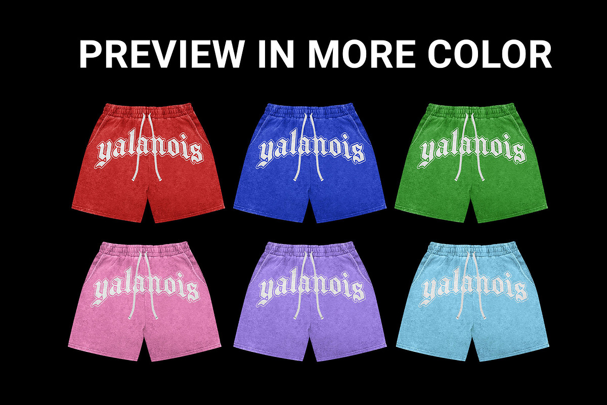 washed shorts mockup, a Bottom Mockup by yalanois (Photo 3 of 5)