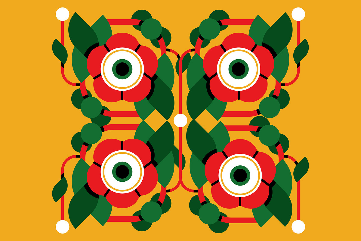 Flower Pattern Full Illustration, a Decorative Illustration by graphicook