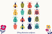 Cute Bugs and Flowers, an Animal Illustration by Chus Moreno Studio (Thumbnail 2 of 3)