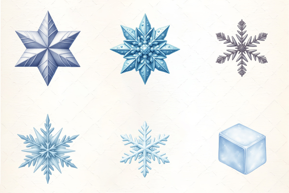 Winter Ice Crystal Pattern Clipart, an Illustration by CrexoraLab (Photo 3 of 5)