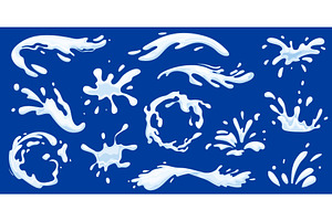 Milk splashes. Cream splash, yogurt, a Food Illustration by Stock-Smart-Start
