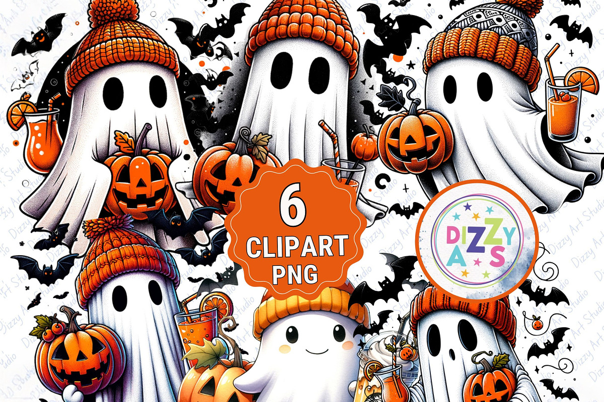 Halloween Cute Ghost Coffee Bougie, a Decorative Illustration by Dizzy Art Studio (Photo 1 of 4)