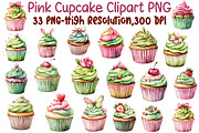 Pink Cupcake Clipart, an Illustration by Sublimation Artist (Thumbnail 1 of 6)