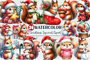 Christmas Squirrel Clipart, an Illustration by Rose Art (Thumbnail 1 of 5)
