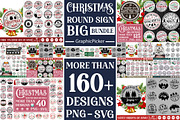 Mega Christmas Round Sign SVG Bundle, an Object Graphic by GraphicPicker (Thumbnail 1 of 6)