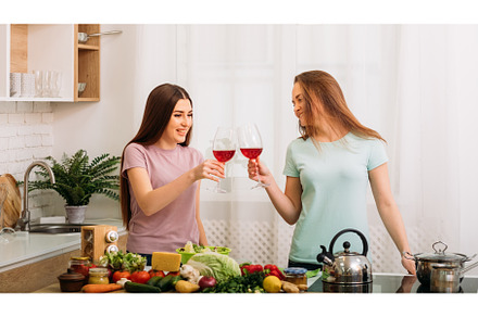 close friends party kitchen women, a Person Photo by Photo Drive Studio