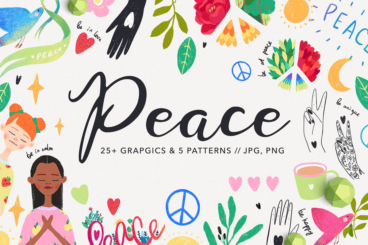 World Peace and Love Graphics, an Illustration by likorbut (Photo 1 of 6)