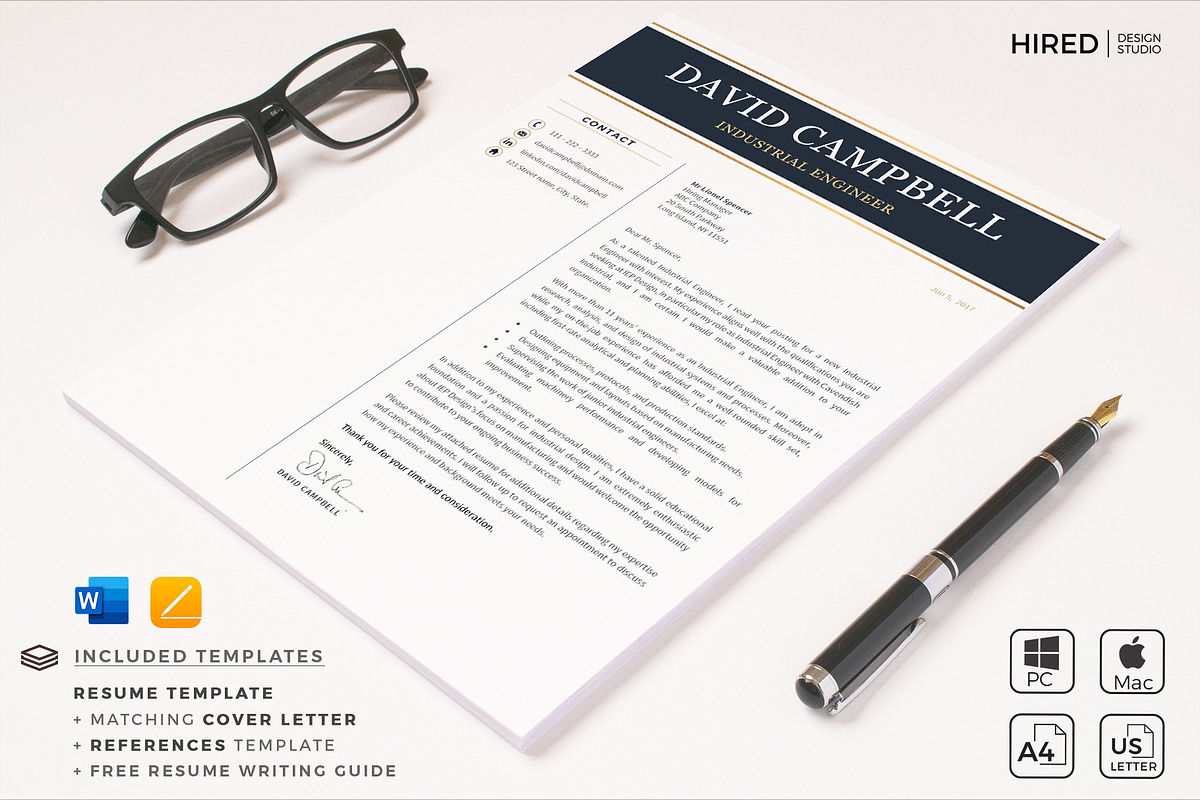 Resume for Engineer. Engineering CV, a Resume Template by HIRED Design Studio (Photo 10 of 11)