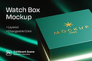 Grandeur: Luxury Watch Box Mockup, a Packaging Mockup by ABAMockups (Thumbnail 1 of 5)